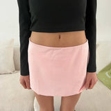 Tineit Cute Girl Tennis Mini Skirt Korean Fashion Y2K Streetwear Chic Women Hotsweet Low Waist Straight Skirt Preppy Kawaii Outfits