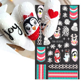 Tineit 5D Xmas Embossed Nails Art Decals Cute Cartoon Penguin Bear Sweater Design Adhesive Stickers Winter Accessories Decor LY5D-K188