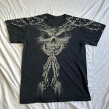 Tineit Y2K Star Skull Print Short Sleeve Tee Cyber Grunge Graphic T-shirt Japanese Emo 00s Vintage Gothic T-shirt Women Men