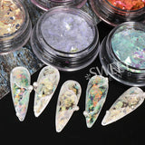 Tineit Crystal Aurora Nail Glitter Flakes Irregular Mermaid Fire Opal Sequins Spring Iridescent Paillettes Sparkle Manicure Decor LYMH