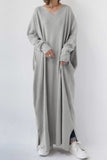 Tineit V Neck Slit Hem Sweatshirt Dress