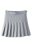 Tineit Slim High Waist Pleated Tennis Mini Skirts