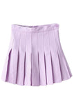 Tineit Slim High Waist Pleated Tennis Mini Skirts