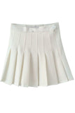 Tineit Slim High Waist Pleated Tennis Mini Skirts