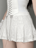 Tineit A Line Pleated Lace Mini Skirt