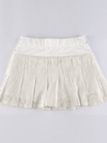 Tineit A Line Pleated Lace Mini Skirt