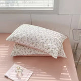 Tineit Romantic Tulip Pink Bedding Set Bed Flat Sheet Pillowcase Twin Full Queen Princess Style Bed Linen Kids Girls Floral Duvet Cover