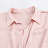 thanksgiving outfit Tineit 2024 Autumn New Product Women's Fashion Style Collar Long Sleeve Hanging Knot Silk Texture Shirt Top