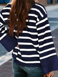 thanksgiving outfit Tineit Casual Striped Turtleneck Sweater Women Knitted Loose Long Sleeve Thin Pullover Sweaters Female Autumn Chic All-matching Outwear