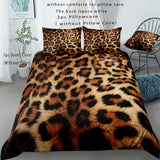 Tineit 3pcs Animal Pattern Duvet Cover Set Wild Romantic Leopard Tiger Pattern Print Bedding Set, Soft Comfortable Duvet Cover