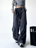 christmas outfit Tineit Women Grey Cargo Pants Baggy Streetwear 90s Aesthetic Parachute Pants Harajuku Japanese 2000s Style Y2k Vintage Trousers Clothes