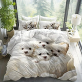 Tineit 3PCS 100% Polyester Ultra-Soft 3D Dog Print Duvet Cover Set - Cozy Patchwork Bedding for Bedrooms & Guest Rooms-(1 Duvet Cover)