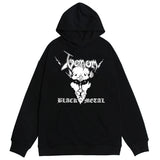 Tineit Y2K Goth New black loose zipper hoodie men woman American cross head print street Harajuku oversized sweatshirt Y2K punk hoodie