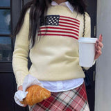 Tineit Mable American Flag Sweater