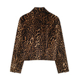 cold weather outfits Tineit 2024 Autumn Winter Office Lady Print Leopard Suits Fashion Vintage Single Button Short Blazers Chic Ladies Mini Skirts