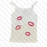 Tineit lip print graphics Sleeveless Tank Top Aesthetic Cute Slim Sexy Crop Top Y2k Clothes Goth Emo Girl Corset Vintage punk Baby Tee