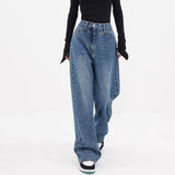 Tineit Vintage Blue High Rise Boyfriend Jeans