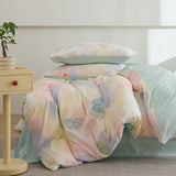 Tineit 2025 Bedding Set New Spring Girls Ins Duvet Cover with Zipper No Filler Flat Sheet Pillowcase Single Queen Size Bed Linens