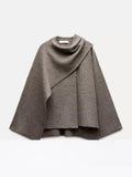 Tineit 2024 Burgundy Women's Chic Scarf Collar Jackets Autumn Fashion Long Sleeved Casual Loose Coat New Ladies Elegant Street Outwear