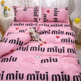 Tineit 2024 New Kawaii Duvet Cover Flat Sheet Pillowcases Kit No Filling Twin Single Queen Size Kids Adult Bedding Set Ins Style