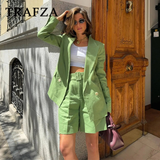 cold weather outfits Tineit 2024 Spring Summer Office Lady Solid Suits Fashion Streetwear Pockets Shrug Double Breasted Blazers+Zipper Sashes Shorts