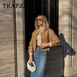 cold weather outfits Tineit 2024 Autumn Winter Casual Women Jackets Fashion Streetwear O Neck Solid Single Breasted Spliced Chic Ladies Jackets