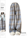 christmas outfit Tineit Women Baggy Plaid Sweatpants Harajuku Jogger Streetwear Fashion Oversize High Waist Y2k Pants Vintage Wide Leg Trousers Clothes