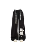 christmas outfit Tineit Women's Black Gothic Baggy Pants Vintage Y2k Pants Harajuku Sweatpants Japanese 2000s Style Pattern Print Trousers 2000s Clothes