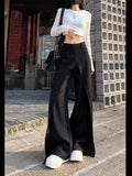 christmas outfit Tineit Women's Black Gothic Pants Aesthetic Baggy Harajuku Japanese 2000s Style Y2k Oversize Pants Vintage Trousers Emo Trashy Clothes