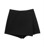 Tineit Ladies Fashion High Waist Shorts Skirts Woman Spring Summer Asymmetric Shorts Skirts Black Mini Skirt Shorts Woman Shorts Female