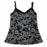 Tineit Y2K Harajuku Print Lace Patchwork Camisole Sweet Bow Spaghetti Strap Fashion Girl's Tank Top rock Casual Cute Vest Summer Outfit