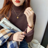 thanksgiving outfit Tineit Korean Solid Plush Turtleneck Sweaters Women Casual Slim Fit Thick Pullover Sweater Female Winter Fashion Warm Simple Tops