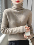 thanksgiving outfit Tineit Casual Simple Knitted Solid Turtleneck Women Korean Slim Fit Warm Soft Pullover Sweaters Female Autumn Chic Daily Knitwear