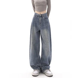 Tineit 90s Washed High Waist Boyfriend Jeans