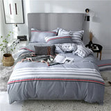 Tineit Grey Geometric Pattern Duvet Cover Four set series for Adults Teens Polyester Bedding Set with Zip Closure Comforter Covers