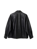 christmas outfit Tineit 2025 Autumn Winter New PU Leather Jacket Women's Vintage Black Motorcycle Coat Female Korean Casual Loose Streetwear Outwear