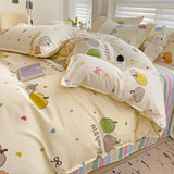 Tineit Kids Bedding Set Cute Girls Boys Full Queen Size Duvet Cover Flat Sheet Pillowcase No Filler Kawaii New Design Home Bed Linens