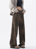 christmas outfit Tineit Women's Baggy Y2k Leopard Jeans Harajuku Denim Trousers Vintage Japanese 2000s Style Oversize Jean Pants Emo Trashy Clothes 2025