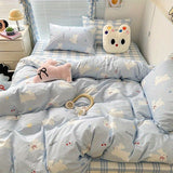 Tineit Cute Kids Bedding Set Rabbit Dinosaur No Filler Single Queen Size Duvet Cover Flat Sheet Pillowcase Girls Boys Comforter Duvet