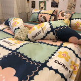 Tineit Ins Style Fashion Butterfly Bedding Set For Girls Boys Double Size Flat Sheet Duvet Cover Pillowcase Bed Linen Home Textile