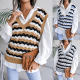 Tineit 2024 Fall Fashion Hollow Leaf Casual Knitted Sweater