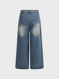 Tineit 2024 New Denim Plain Straight Pants Jeans