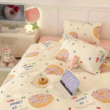 Tineit Cute Bear Bedding Set No Filler Ins Korean Style Duvet Cover Pillowcase 2024 New Single Full Size Kids Adult Soft Bed Linen