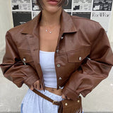 Tineit Miana Leather Bomber Jacket