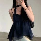 Tineit 2000s Aesthetic Sleeveless Solid Tops Hot Girls Korean Fashion Sweet Tank Top Summer Casual Basic Pure Color Camis Woman Chic