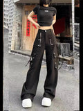 christmas outfit Tineit Women's Black Gothic Y2k Cargo Pants Harajuku Aesthetic Pants Japanese 2000s Style Vintage Trousers Fashion Emo Trashy Clothes