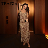 cold weather outfits Tineit 2024 Spring Summer LEOPARD Elegant Women Dresses Fashion Nightclub Camisole Sleeveless V Neck Slim Mesh Ladies Dresses