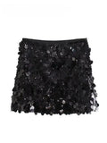 Tineit Mini Skirt For Women Sexy Sequin Short Skirts Vintage Y2k Women Clothing Summer Fashion Female Streetwear Skirt Mujer