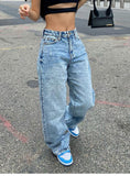 Tineit Basic Wash Straight Leg Boyfriend Jeans