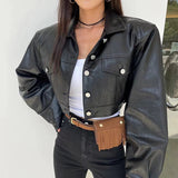 Tineit Miana Leather Bomber Jacket